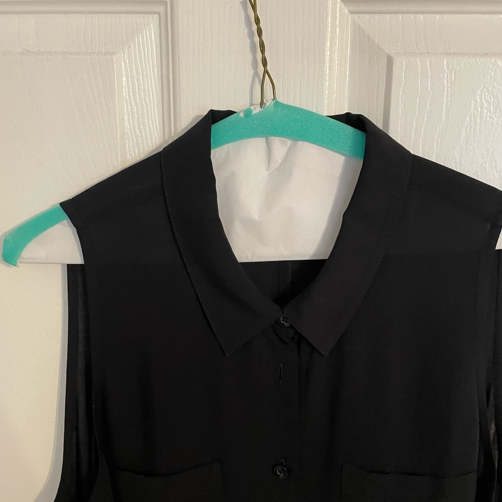 Bcbgeneration Collared High Low Black Button Down… - image 2